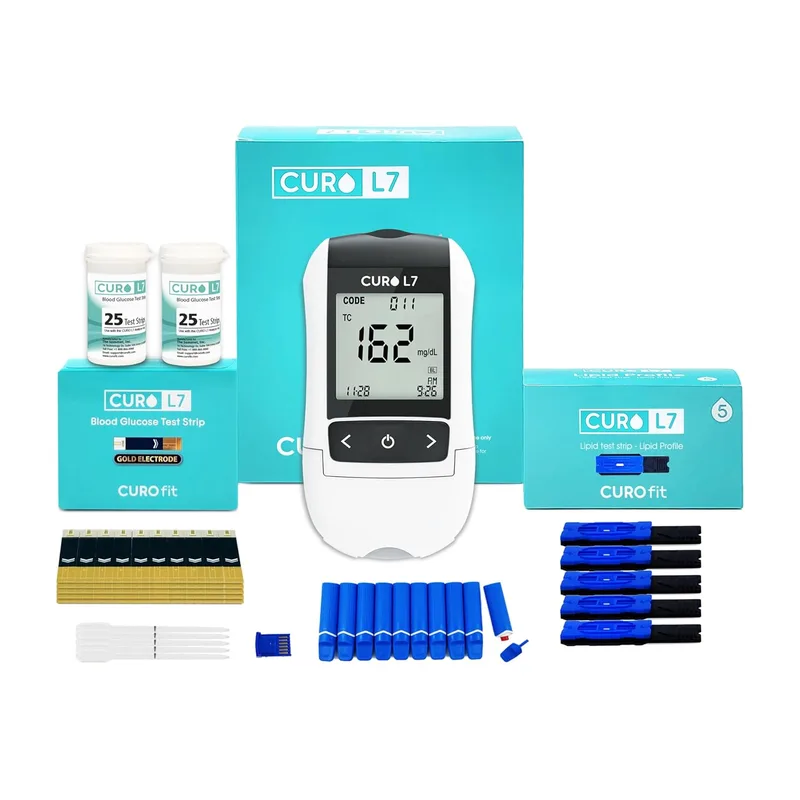 CURO L7 Portable Cholesterol & Glucose Testing Kit